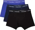 Calvin Klein Herren 3er Pack Boxershorts Trunks Unterwäsche, Mehrfarbig (C-Black/Blu/Blu), XS