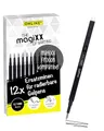 Online 12x radierbare Ersatzminen I Kompatibel mit Pilot Frixion, magiXX I Schwarz 0,7mm Strichstärke I Ersatzmine für Gelstift radierbar I Nachfüllminen für Gel-Tintenroller mit radierbarer Tinte