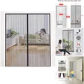 Fliegengitter Balkontür Magnet 80x200cm Schwarz Dicht Ohne Bohren