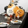 Halloween Sticker Grusel Gesichter Deko für Kürbis Luftballons Farbe Schwarz