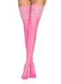 7Heaven Halterlose Strümpfe Pinke Damen Dessous wetlook Strümpfe Stockings mit Spitze halterlos de