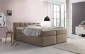 Möbelfreude Boxspringbett Boxspringbett Valina 100x200 cm Beige/Grau H2, 100x200 cm Beige/Grau H2 niedriges Kopfteil 90 cm Ideal für Dachsschrä
