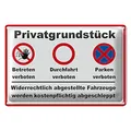 Privatgrundstück | Betreten verboten | Parken verboten | Hinweisschild | 40 cm x 30 cm