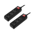 Hama 3er Steckdosenleiste Set 2x Mehrfachsteckdose mit Schalter Dreiersteckdose