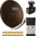 PremiumX Satelliten-Komplettanlage Fuba DAA 850 B Antenne 5/8 Multiswitch LNB F-Stecker