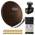 SAT Anlage 8 Teilnehmer Fuba DAA 850 B Satellitenantenne Braun 5-8 Switch LNB 4K