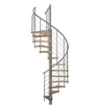 Minka Spindeltreppe Venezia Smart 38 - 305,5cm Geschosshöhe Buche Grau 120cm Durchmesser