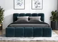 Polsterbett SONIC mit Bettkasten und Metallgestell 140 x 200 cm. Modernes Doppelbett mit Stauraum, mit Matratze. Farbe: Dunkelblau