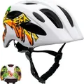 Kinderfahrradhelm 6-12 Jahre |Grafitti Weiß/Gelb| EN1078 - Weiß
