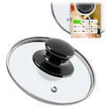 KADAX Glasdeckel, Topfdeckel Ø14 cm mit Glänzend Schwarz Griff, hitzebeständig, mit Dampfloch, Universaldeckel für Töpfe & Pfannen, klare Sicht, dicht schließend
