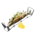 Fischhalter Bbq Edelstahl Fisch Grillkorb Halter Für Grill Gasgrill Fischbräter