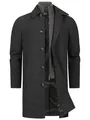 JEFF Herren JFTyler Klassischer Herrenmantel mit Strickeinsatz | Winterjacke Mantel für Männer Charcoal Mix, XXL