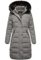 REPUBLIX Damen Gefütterte Dicke Winter Jacke Mantel Parka mit Kapuze RJ-8019 Grau XS