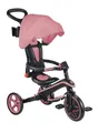 GLOBBER Explorer Trike Foldable 4in1 rosa – Dreirad, Laufrad und Kinderwagen in 10/8,5 Zoll – TPR-Sitz – höhenverstellbares Kinderfahrzeug