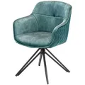 riess-ambiente Stuhl, Blau, Petrol, Textil, 58x82x60 cm, Esszimmer, Stühle, Esszimmerstühle, Armlehnenstühle