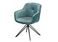 riess-ambiente Stuhl EUPHORIA - petrol Samt Armlehne Metallgestell schwarz drehbar Esszimmer