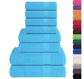 vidaXL Badetücher 8-tlg. Handtuch-Set FROGN Türkis 360 g/m², (1-St)