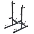 GORILLA SPORTS® Squat Rack - Breite und Höhe Verstellbar, bis 200 kg, mit Dip Station, 30/31mm Hantelscheibenhalter - Hantelständer, Langhantelständer, Hantelablage, Kniebeugenständer