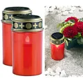 PEARL Grableuchten: 2er-Set Solar-LED-Grablichter mit Dauerlicht, rot