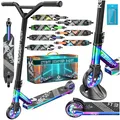 KESSER® Stunt Scooter X-Limit - 360° Lenkung Robuster Funscooter Stuntscooter mit ABEC 9 Kugellagern, 100 mm PU Räder, Kickscooter Tretroller Cityroller Trick Roller für Kinder Erwachsene, Rainbow