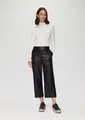 s.Oliver Culotte Hose Culotte aus Lederimitat mit Nahtdetails
