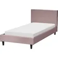 Polsterbett Rosa Samtstoff Mit Lattenrost 90 X 200 Cm Abnehmbarer Bezug Modernes Design Einzelbett Schlafzimmer Kinderzimmer Ausstattung