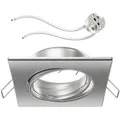 ledscom.de Deckeneinbaurahmen RIR Einbaurahmen chrom matt eckig schwenkbar (LED/Halogen/MR16/50mm) inkl. GU5.3 Fassung
