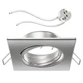 ledscom.de Deckeneinbaurahmen RIR Einbaurahmen chrom matt eckig schwenkbar (LED/Halogen/MR16/50mm) inkl. GU5.3 Fassung