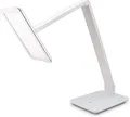 FeinTech LTL00100 LED Schreibtisch-Lampe Lichtfarbe warmweiß bis kaltweiß dimmbar 550 lm, Aluminium, ABS-Kunststoff, Acrylglas, weiß, 37 x 15 x 43.5 cm