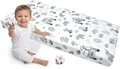 Medi Partners Spannbettlaken 60x120 Baby Bettlaken Kinderbett Spannbetttuch 100% Baumwolle - Fitted Kinder Sheet Bettwäsche Babymatratze Schlafsack Babybett (Minze-Zoo)