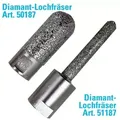 Diamant-Lochfräser in verschiedenen Ausführungen - Art. / länge / Ø: 50187 / 50 mm / Ø 20 mm