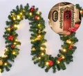 Weihnachtsgirlande 80 LED 5m Haustür Tannengirlande Christbaum Kugeln Girlande