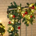 Bambelaa! Künstliche Tannengirlande mit Lichterkette 80 LED warmweiß mit Kugeln