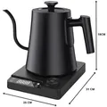 Elektrischer Wasserkocher Schwanenhals | Warmhaltefunktion, LED-Anzeige | 1200W | 1L | Schwarz B003 - Schwarz