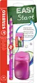 STABILO - Schul-Set für Rechtshänder - EASYgraph in pink - inkl. Spitzer + Radierer