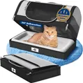 Smart-Planet® Transporttasche Katzen und Hunde mit abnehmbaren Boden - faltbare Transportbox bis 8kg - 50x30x30 cm - mit Tragegurt für Tierarzt