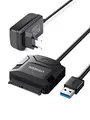 UGREEN USB 3.0 auf SATA Festplatten-Adapter, 2,5 3,5 Zoll HDD SSD, unterstützt UASP Trim mit zusätzlichem Netzteil 12 V 2 A