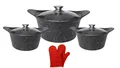 Cheffinger ASIA Kochtopfset Brattopf 6 tlg Topf Induktion inkl. 2 Handschuhe