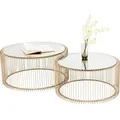 KARE DESIGN Couchtisch Wire Messing 83456 2er Set Glas Gold