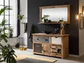 Badset Pune Waschtisch + Spiegel Holz Mix Metall Mango massiv rustikal Badmöbel