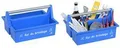allit Tragekasten McPlus Carry "Roi bricolage", blau ergonomischer Bügelgriff aus Aluminium, 2 große Fächer, - 1 Stück (8500905016)