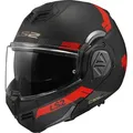 LS2 FF906 Advant Bend Klapphelm, schwarz-rot, Größe XL für Männer