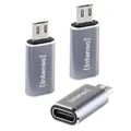 Intenso 3 Pack USB-C to Micro USB (C480M) Adapter 480Mbps High Speed USB 2.0 OTG