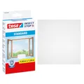 tesa Insect Stop Klett Fliegengitter für Fenster - Insektenschutz mit Klettband, zuschneidbar - Mückenschutz ohne Bohren - 1 x Fliegen Netz - 100 cm x 100 cm - Weiß