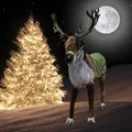 Animiertes Rentier Rudolf mit Bewegung und Musik - Weihnachtsdeko