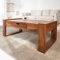 riess-ambiente Massivholz Couchtisch MARKANT 100cm braun Sheesham stone finish Schublade Stauraum