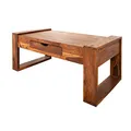 invicta INTERIOR Massiver Couchtisch MARKANT 100cm Sheesham mit Schublade Wohnzimmertisch Tisch Massivholztisch