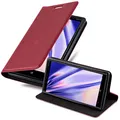 Cadorabo Hülle kompatibel mit Nokia Lumia 830 aus Premium Kunst Leder Flip Klappbare Stoßfeste Magnetische [Standfunktion] [Kartenfächern] Cover Hülle für Nokia Lumia 830 Tasche in Rot
