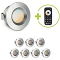 Einbaustrahler Mini flach Torino 3W CCT IP44 - Farbe: silber - Anzahl: 8x