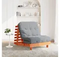 vidaXL Sofa, Futon Schlafsofa mit Matratze Braun 90x206x11 Massivholz Kiefer
